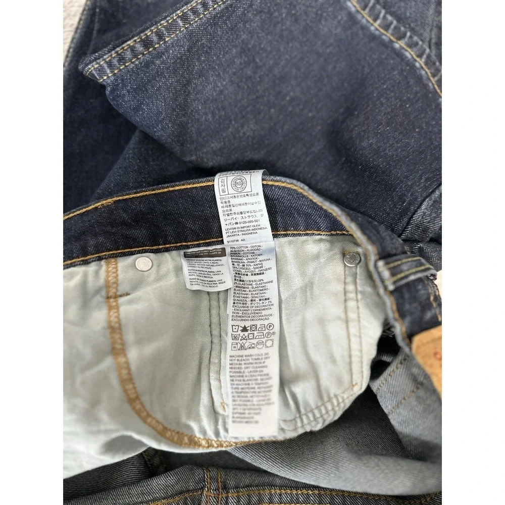 Levi's 502 Tapered Regular Blue Denim Jeans 44x36 Act ( 44x34 ) Pants